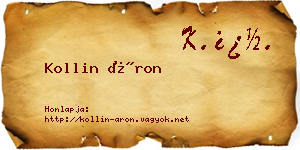 Kollin Áron névjegykártya