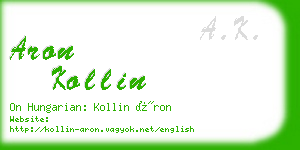 aron kollin business card